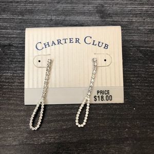 Charter Club rhinestone drop earrings
